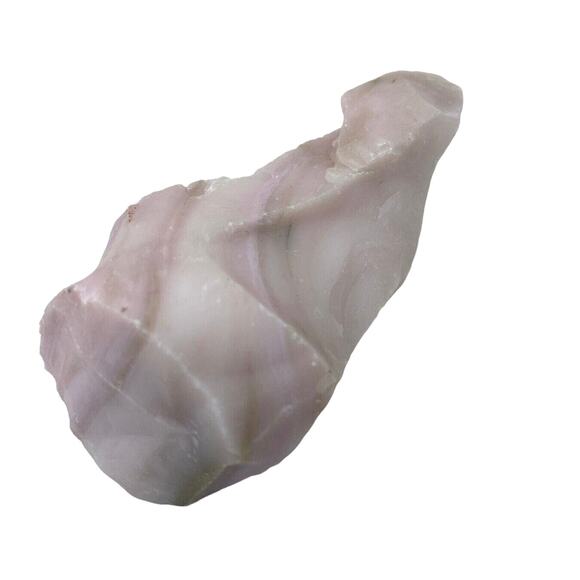 Pink Swirl Milk Glass Art Glass Cullet Glowing Uranium Slag Glass #5GX97 - Picture 4 of 7